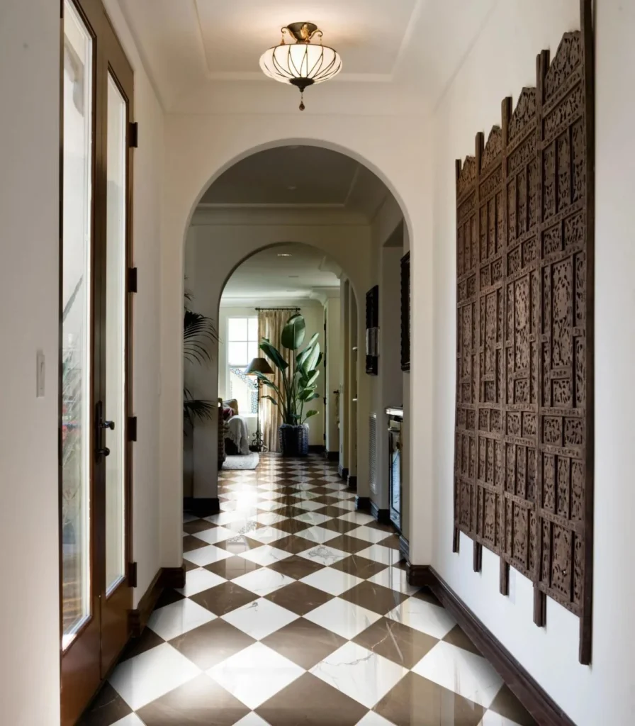 amani bronze with calacatta checkerboard